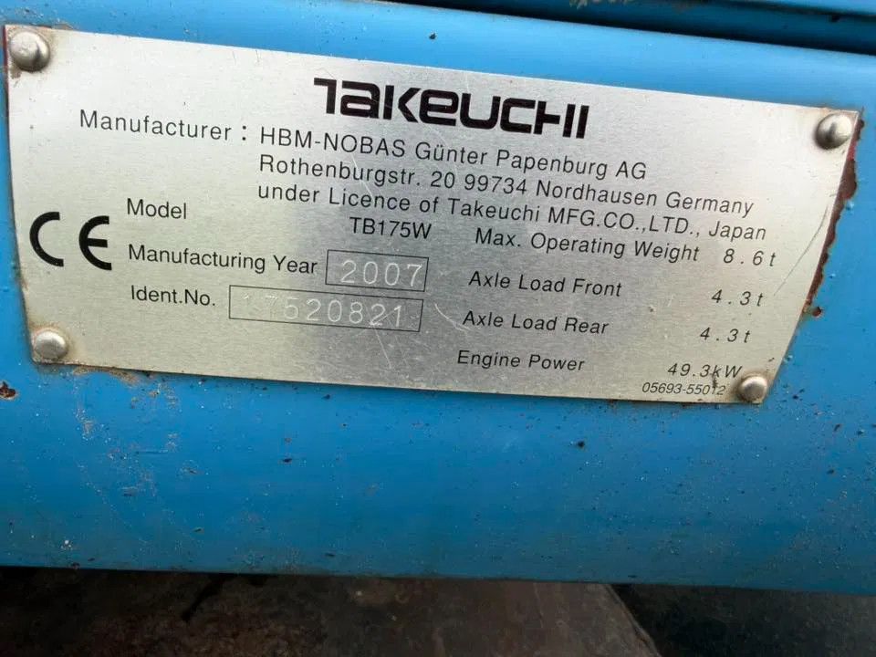 Takeuchi TB 175 WD Bandenkraan