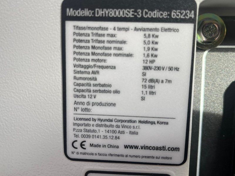 Hyundai DHY8500SE-T Diesel