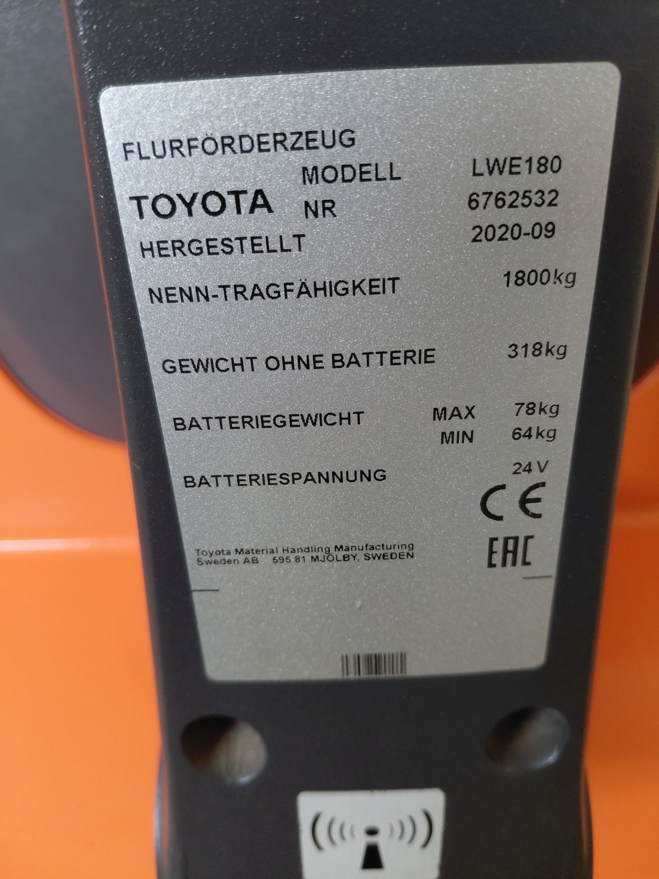 Toyota electrische palletwagen