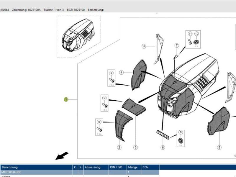 Claas Motorhaube Arion 5xx / 6xx