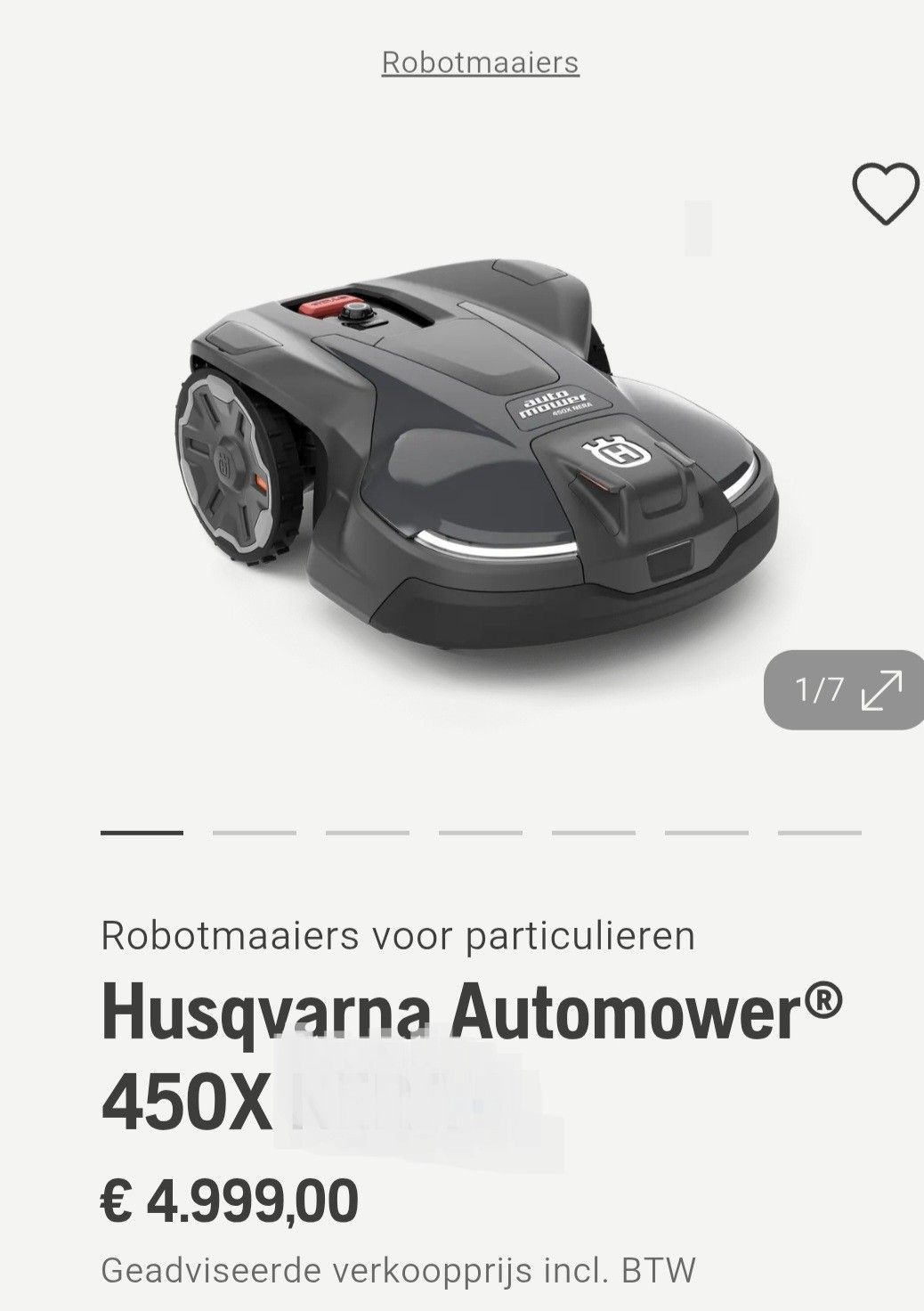Husqvarna 450X robotmaaier nieuw overjarig. AANBIEDING.