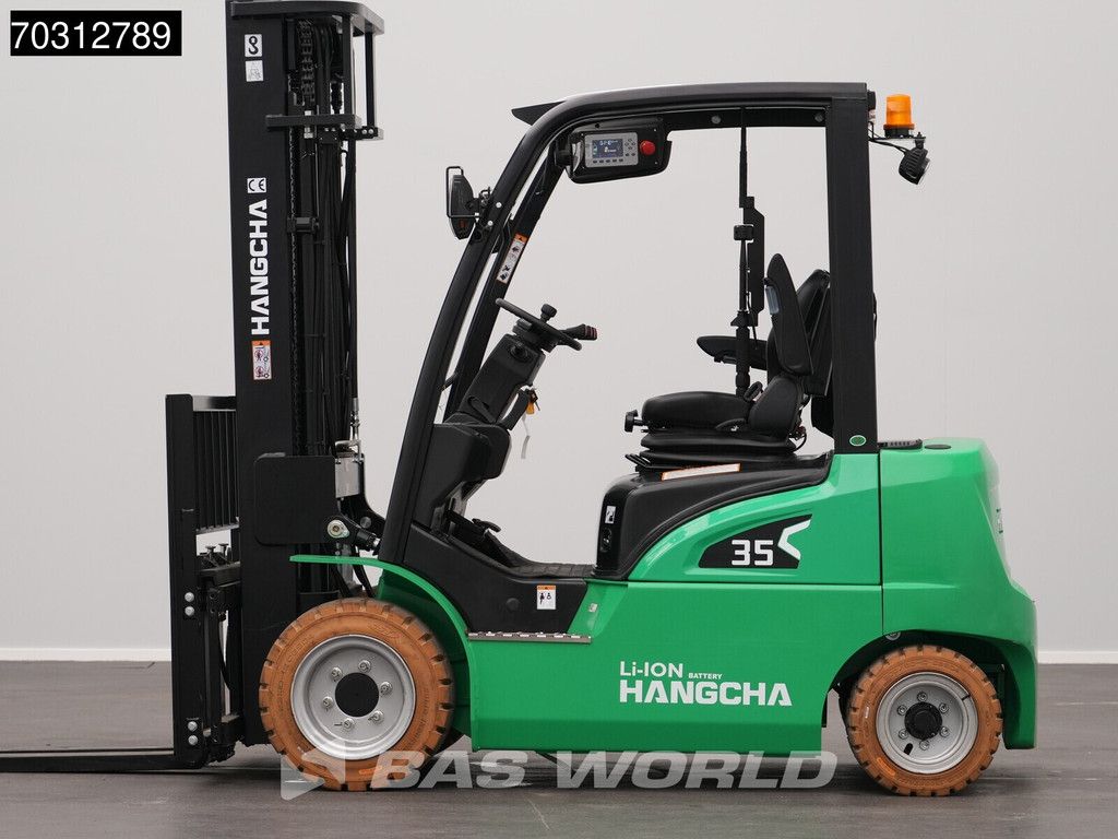 Hangcha CPD35 Electric Forklift - Li-ion - Triplex - Free lift - Side shift