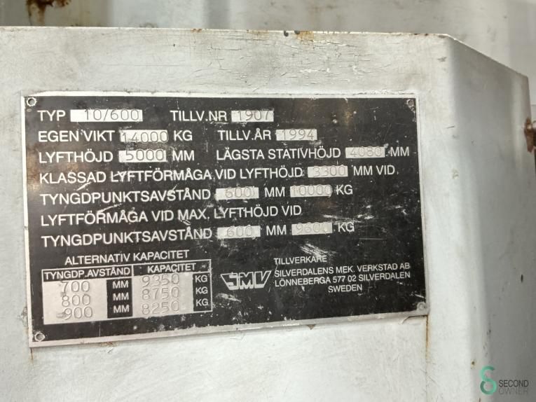 Forklifts Diesel SMV 10/600 1994