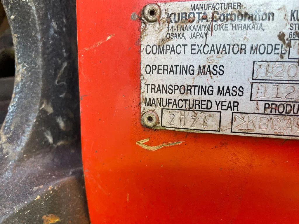 Kubota U10-5 minigraafmachine CW00 met 3 bakken