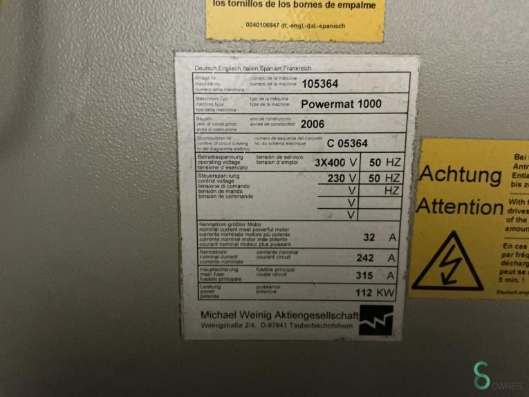 Four sided planers Weinig Powermat 1000 2006