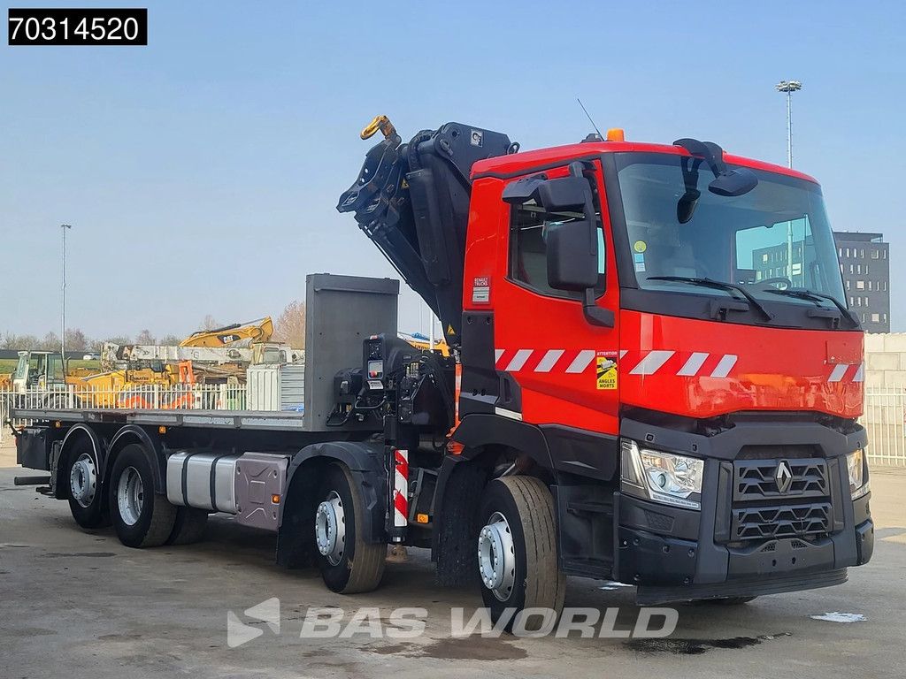 Renault C 460 8X2 HIAB 477EP-2 HIPRO Crane Kran Lift+steering axle Euro 6