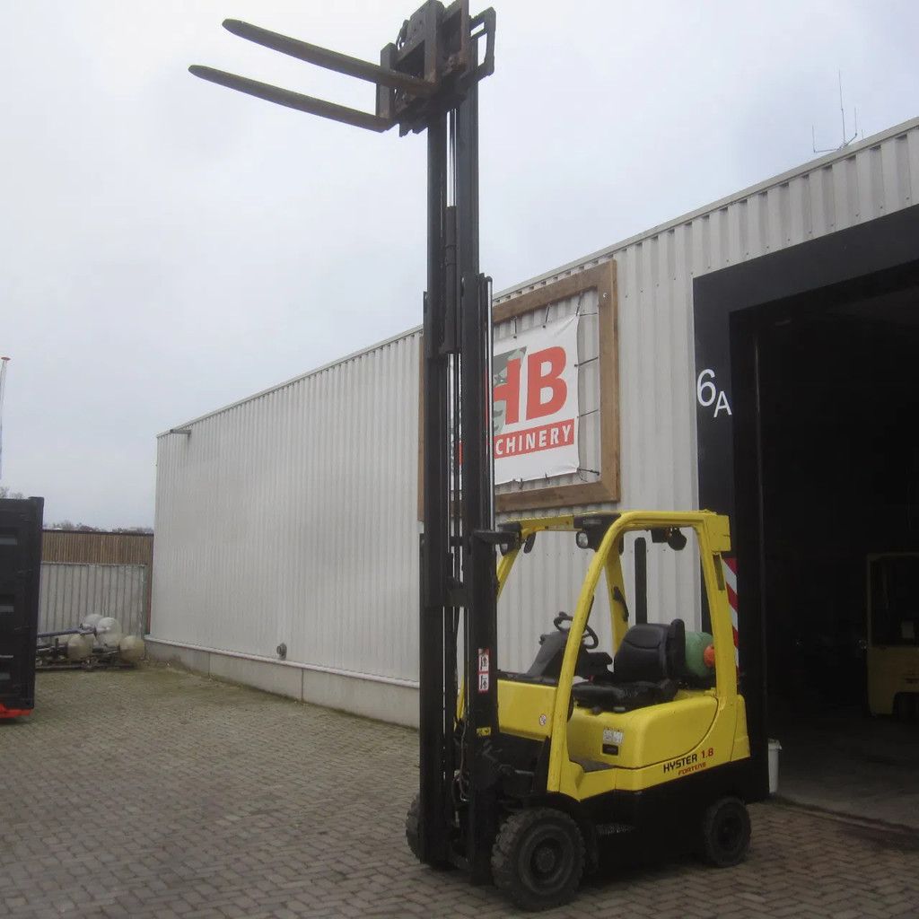 Hyster H 1.8 FT, LPG-gas, triplo, side shift, kistenkantelaar.