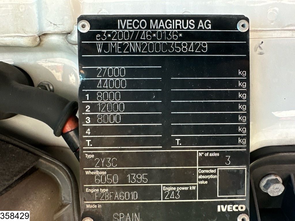 Iveco Stralis 330 CNG EURO 6, CNG, Manual transmission, Dhollandia