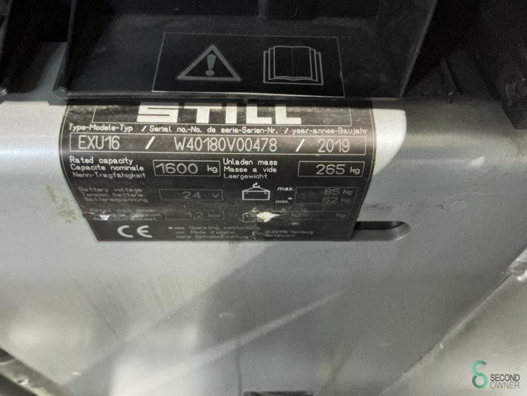 Pallet trucks Electric Still EXU16 2019 Hours 927