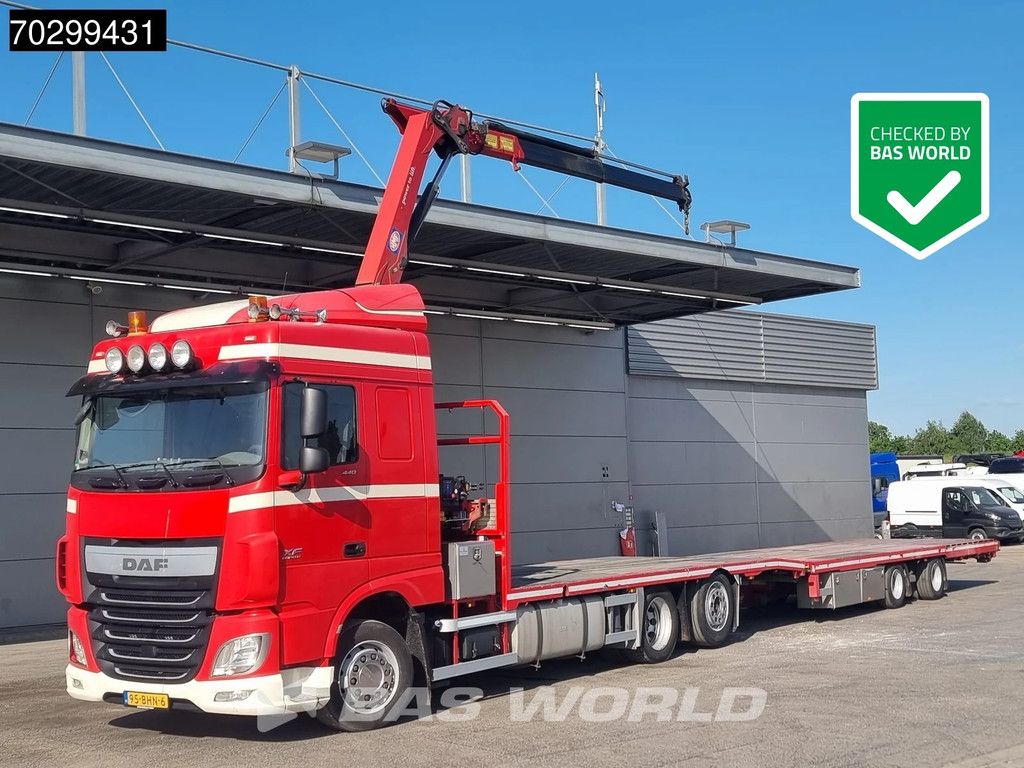 DAF XF 440 6X2 NL-combi Transporter HMF 900-K2 Kran Winch Lift-Lenkachse Euro 6