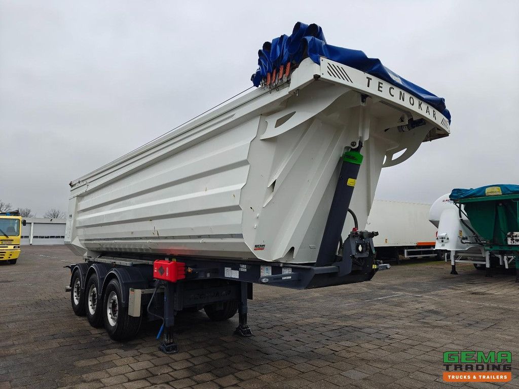Tecnokar T3P 3-achsiger SAF-Kipper aus Hardox-Stahl (26 m³) – AluChassis – Alcoa – Scheibenbremsen – Liftachse – elektrisches Schiebedach