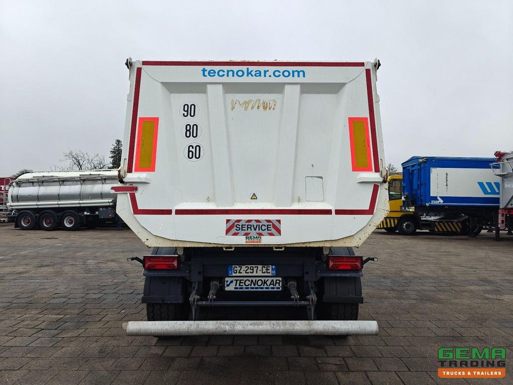 Tecnokar T3P 3-achsiger SAF-Kipper aus Hardox-Stahl (26 m³) – AluChassis – Alcoa – Scheibenbremsen – Liftachse – elektrisches Schiebedach