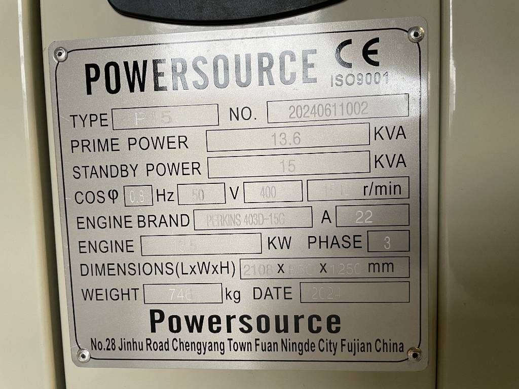 Perkins 403D-15 - 15 kVA Generator - DPX-19800