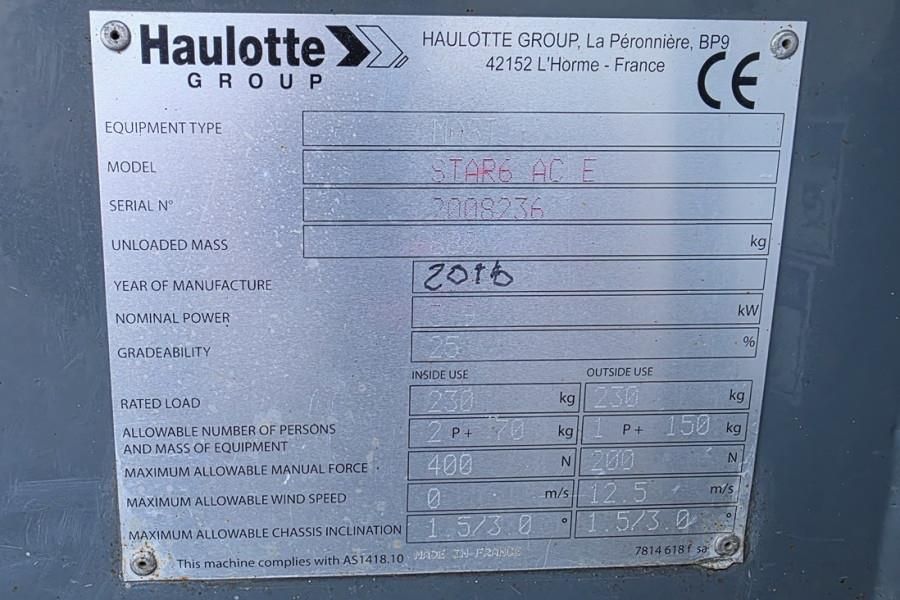 Haulotte Star 6 Electric, Non Marking Tyres, 5.8m Working H