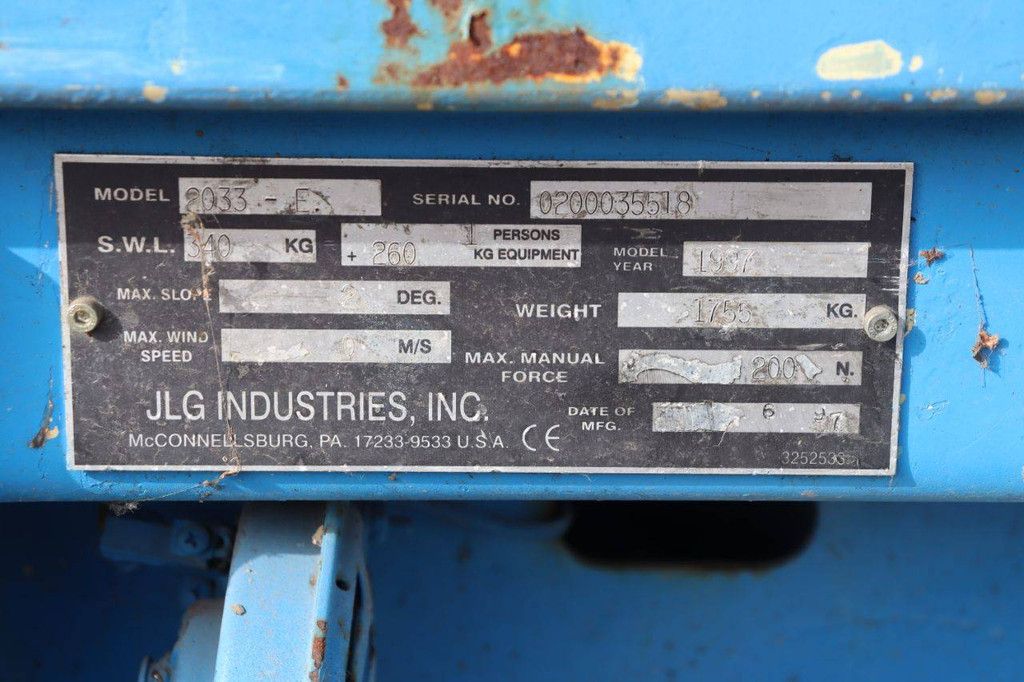 JLG 2033-E Elektrische Scherenbühne 8,1 m 1997