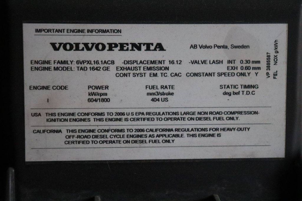 Container mit Generator Volvo Penta TAD 1642 GE 800kVA 2016