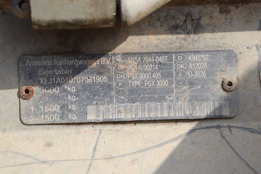 Trailer Anssems PSX3000 3000kg 2007