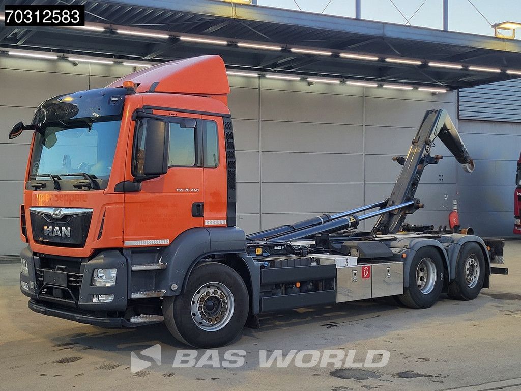 MAN TGS 26.460 6X2 20t Meiller containersystem Automatic Lift+steering axle Euro 6