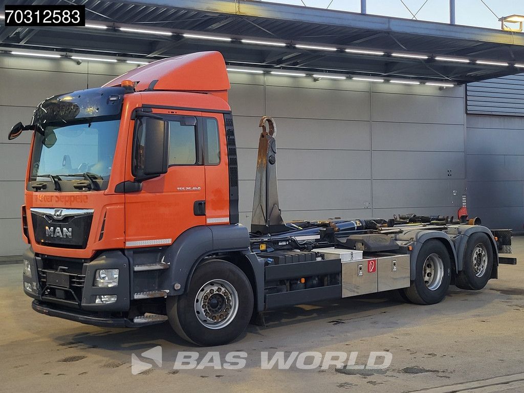 MAN TGS 26.460 6X2 20t Meiller containersystem Automatic Lift+steering axle Euro 6