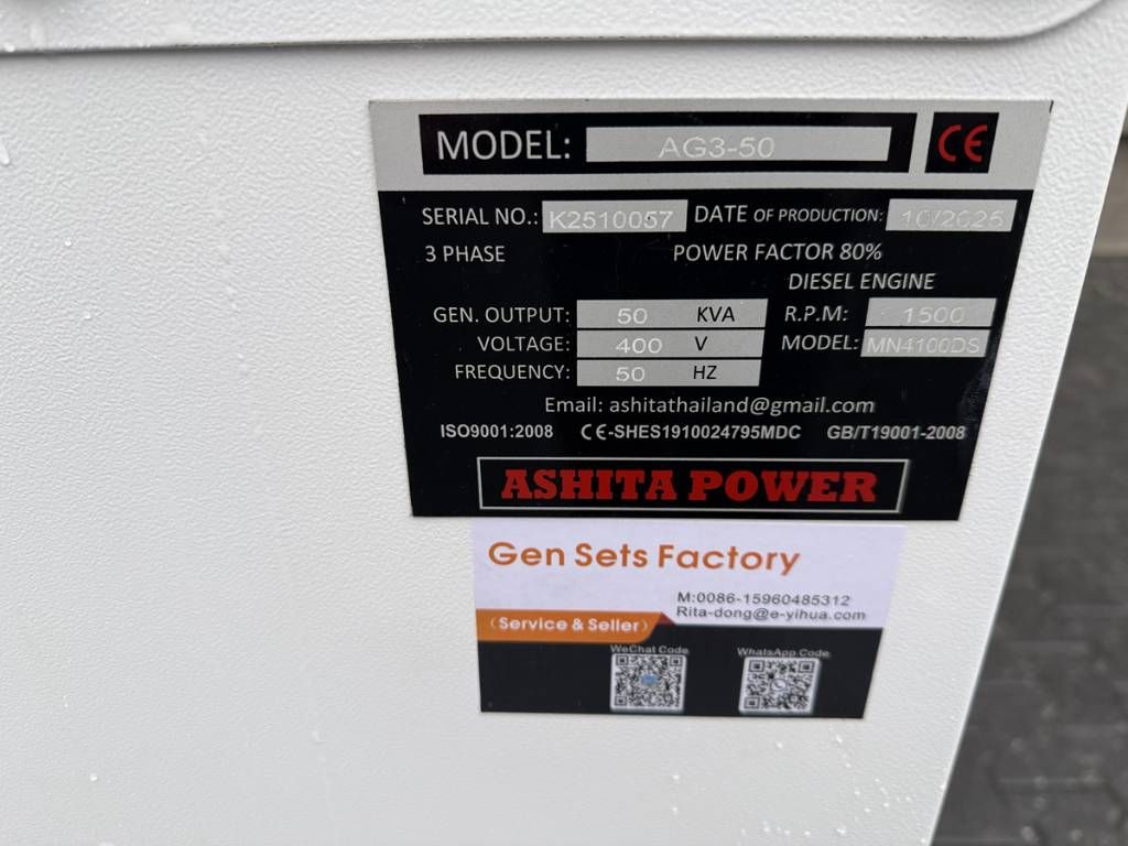 Ashita 50 KVA aggregaat - generator