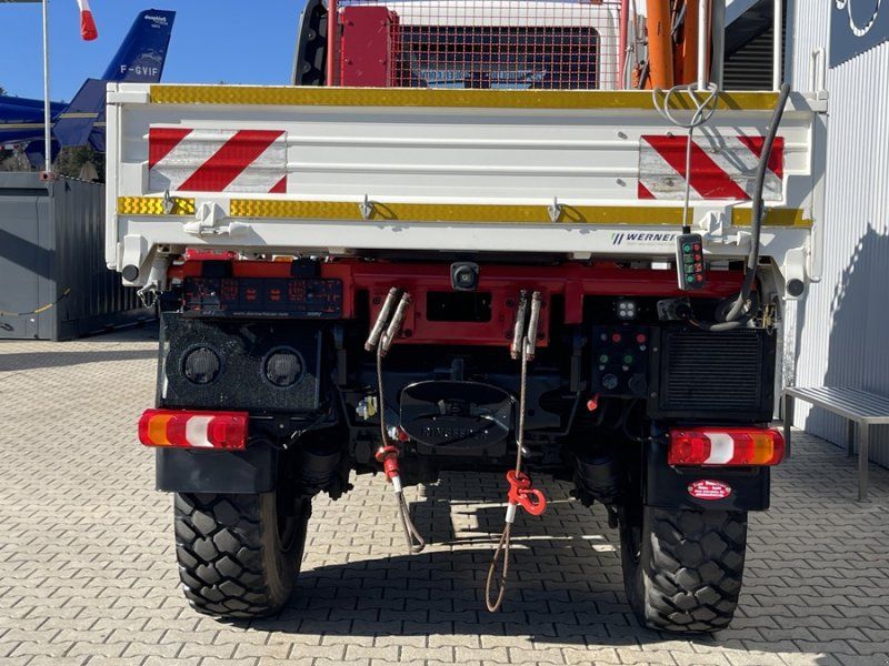 Mercedes-Benz Unimog U427 mit Werner Dpelseilwinde, Kran, Hydrostat , Zapfwe