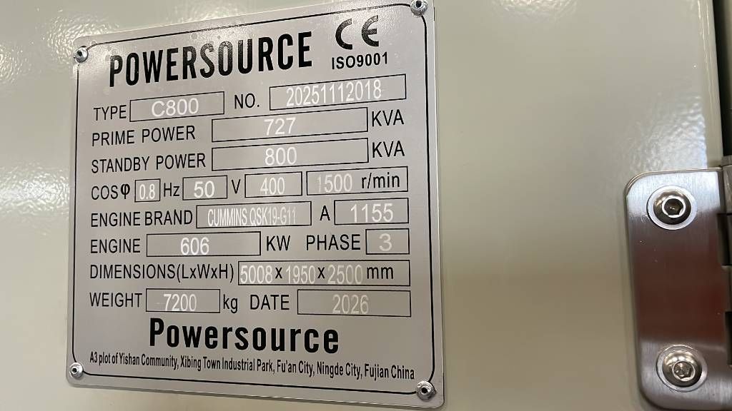 Cummins QSK19-G11 - 800 kVA Generator - DPX-19849