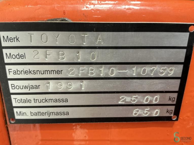 Gabelstapler Elektrisch Toyota 2FB10 1991 Batterie 2018
