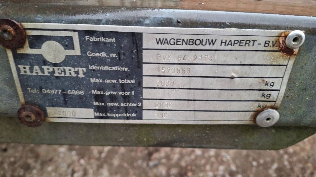 Aanhangwagen Hapert DL2000 2.80x1.60m