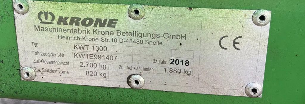 Krone kwt 1300 Schudder 13 meter Schudder