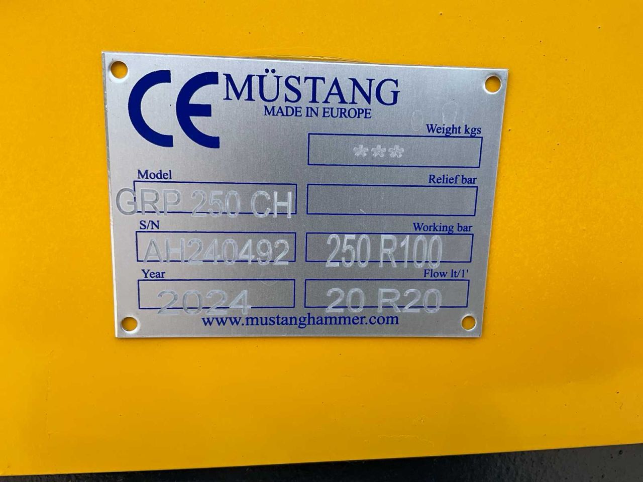 Mustang GRP250CH sorteer grijper