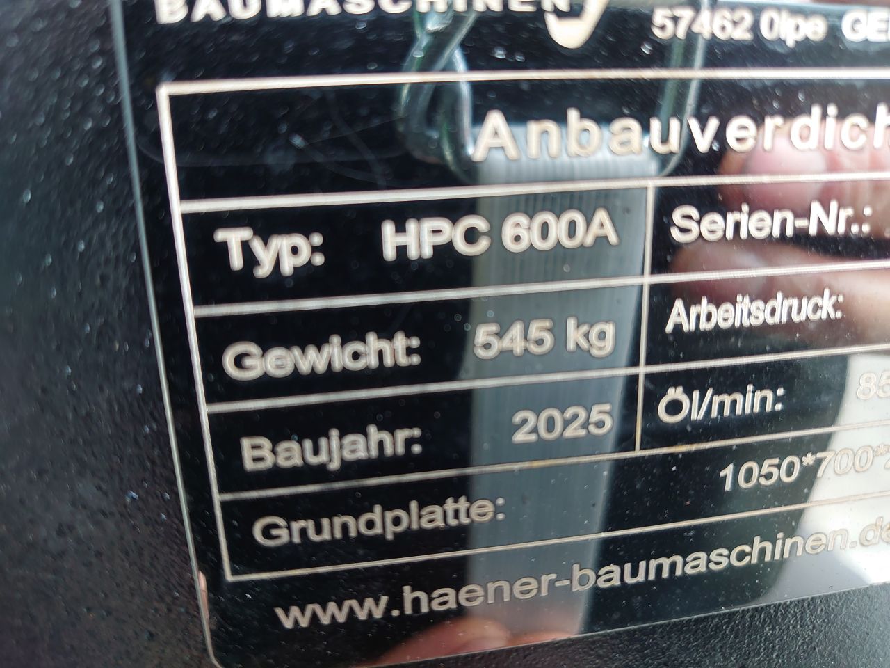 Haener HPC600A Plaatverdichter