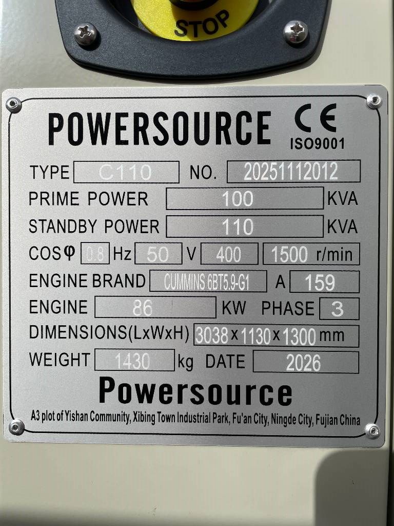 Cummins 6BT5.9-G2 - 110 kVA Generator - DPX-19835