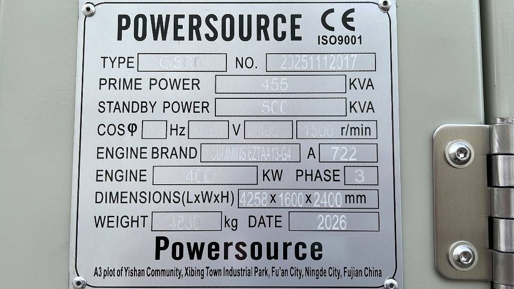 Cummins 6ZTAA13-G4 - 500 kVA Generator - DPX-19845