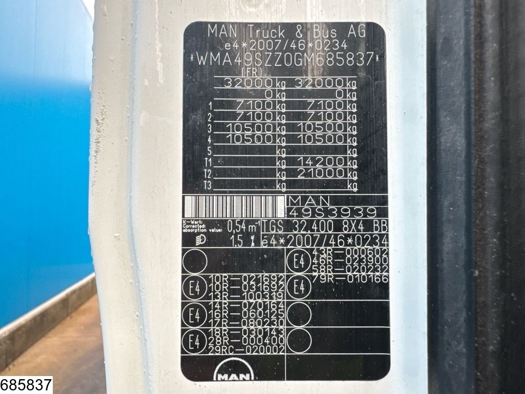 MAN TGS 32 400 8x4, EURO 6, Intermix, 9m3