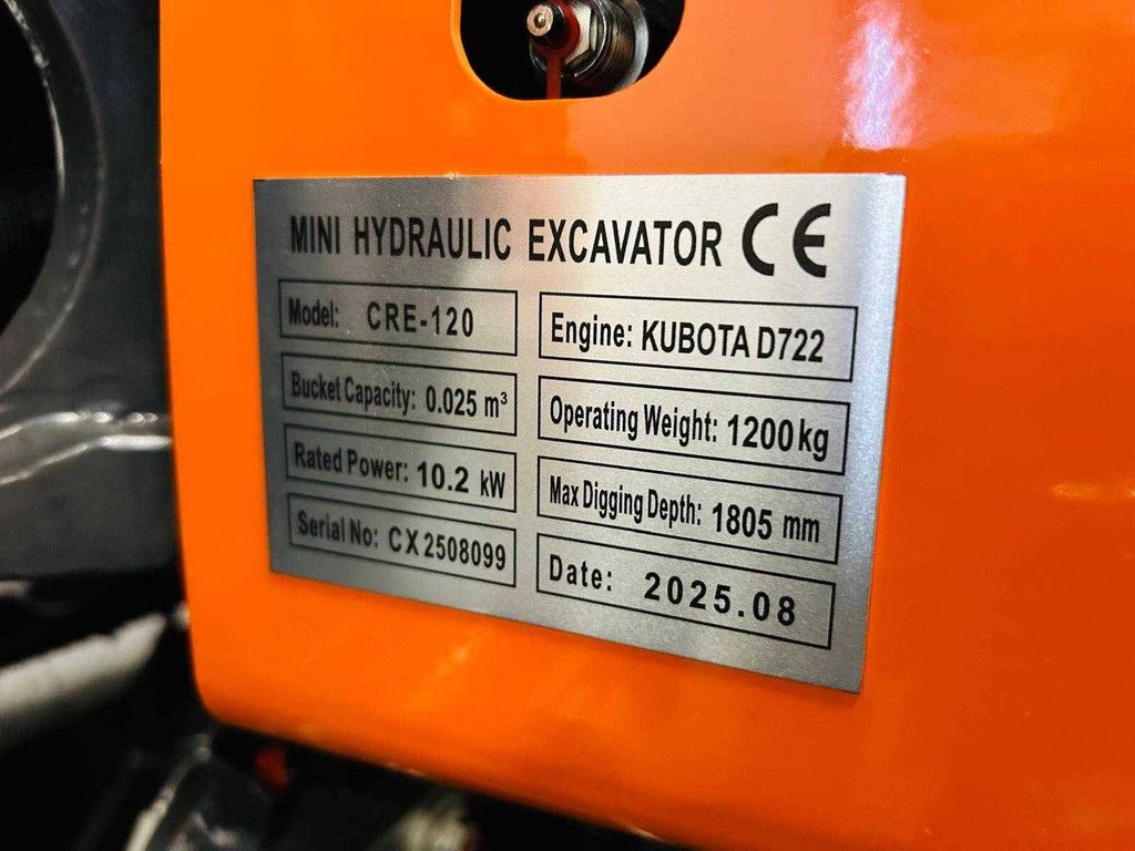 Mini Excavator RTE CX120 Diesel 2025 New