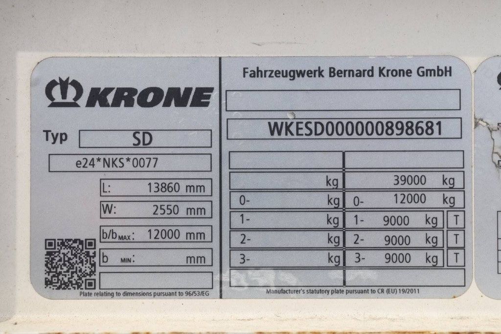 Krone SD 2019 sliding tarpaulin trailer