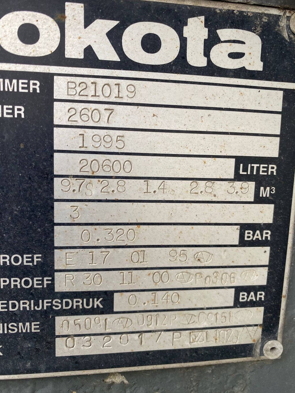 Tank Semi-trailer Stokota B21019 1995