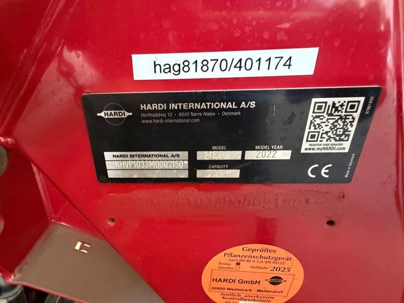 Hardi Mega 2200l+1500l Fronttank