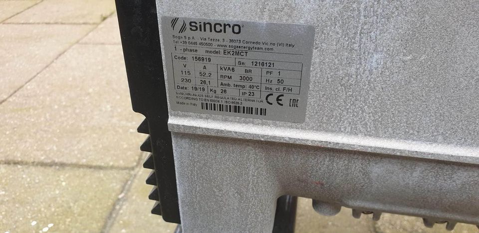 Aggregaten veiling/per opbod = veilen t/m Vrijdagavond 19.00 uur