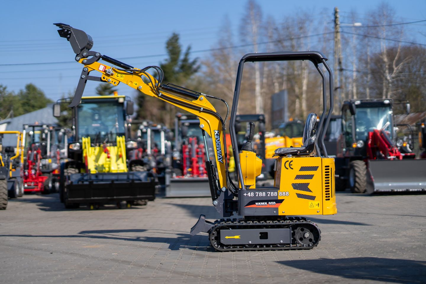 Minigraver Kingway zwenkarm 3 gratis bakken, duim + levering