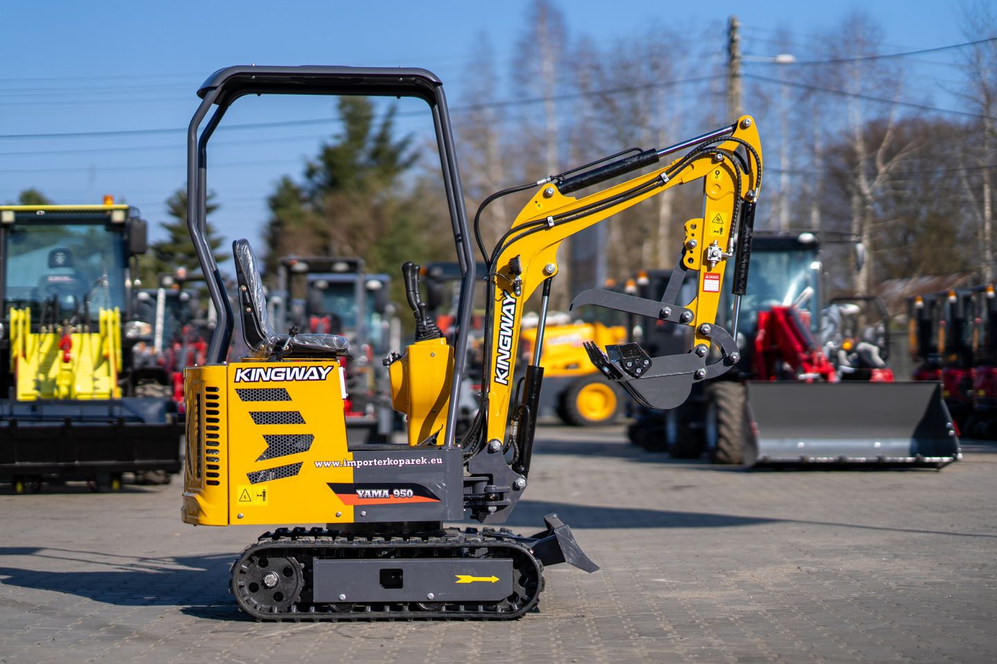 Minigraver Kingway zwenkarm 3 gratis bakken, duim + levering