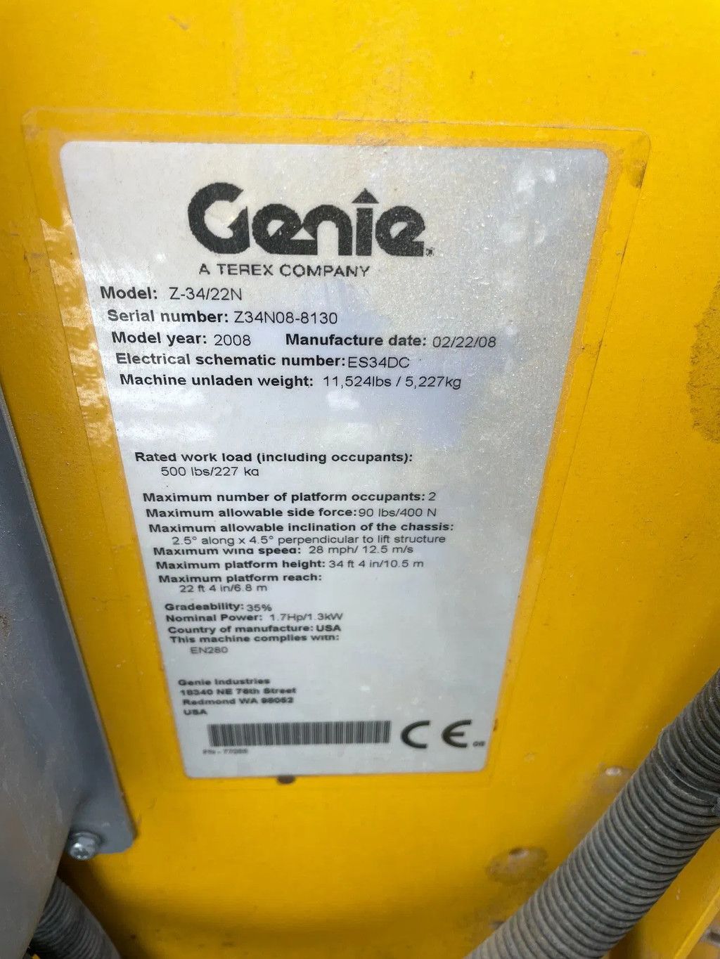 Genie Z34/22N Hoogwerker Knikarmhoogwerker