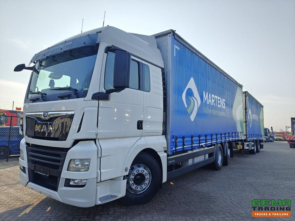 MAN TGX 26.460 6x2/4 XLX Euro 6 - Curtainsider Combi + Renders 2-Axle Trailer - Full Air Suspension - Double Tanks