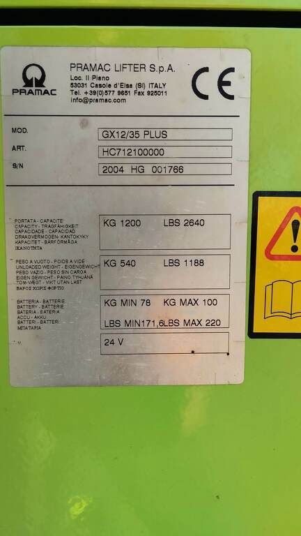 Pramac GX12/35 Stapelaar 1200 kg 3.5 mt hefhoogte