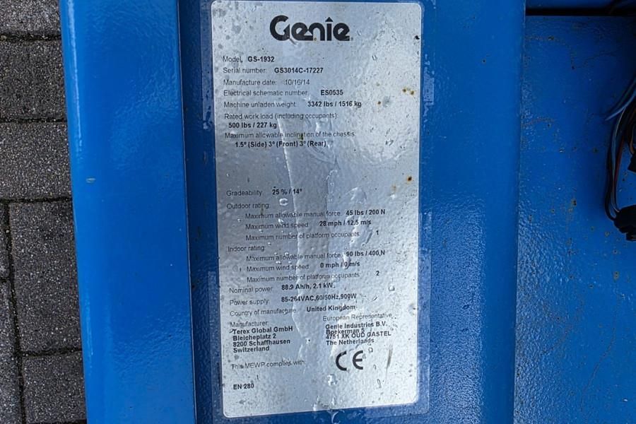 Genie GS1932 Electric, 2025 Batteries, Working Height 7.