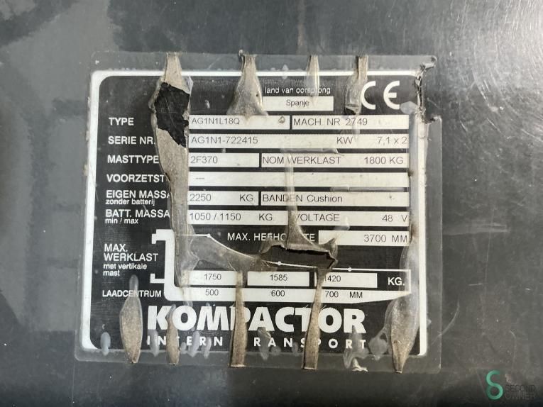 Gabelstapler Elektrisch Nissan 1 N 1 L 18 Q Batterie 2023