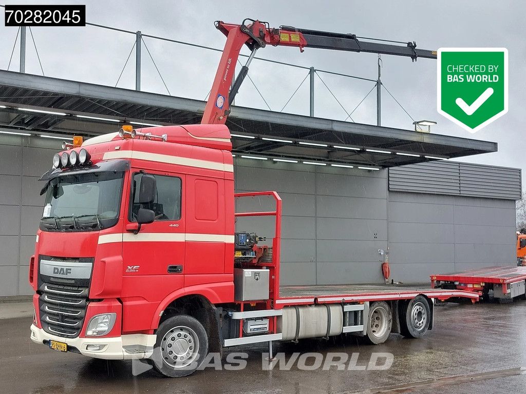 DAF XF 440 6X2 NL-Truck Transporter HMF 900-K2 Kran Winch Lift-Lenkachse Euro 6