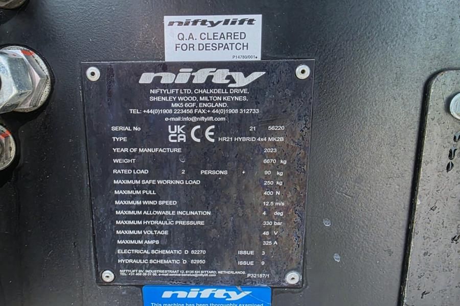 Niftylift HR21 Hybrid 4x4 MK2B Hybride, 4x4 Drive, 21m Worki