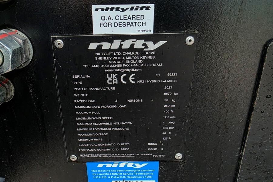Niftylift HR21 Hybrid 4x4 MK2B Hybride, 4x4 Drive, 21m Worki