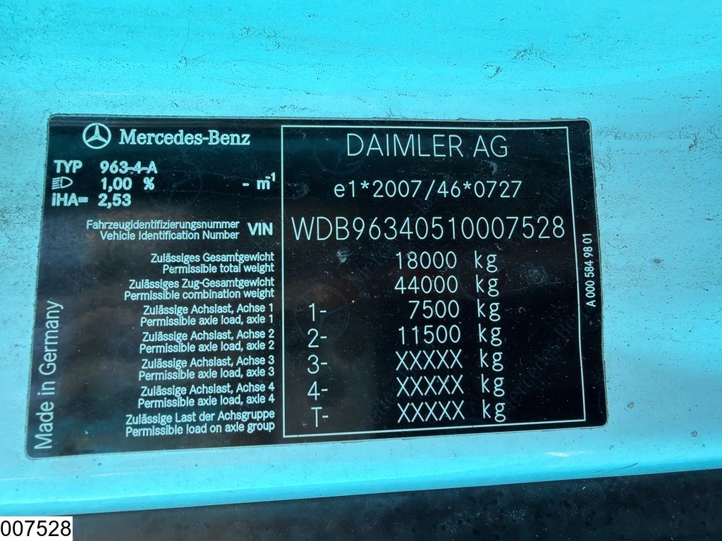 Mercedes Actros 1843 EURO 6, Retarder, PTO, Lohr